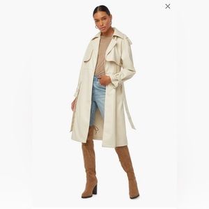 JustFab Faux Leather Trench Coat